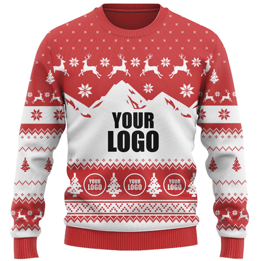 Custom Mountain Logo Ugly Christmas Sweater Live Preview 7